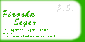 piroska seger business card